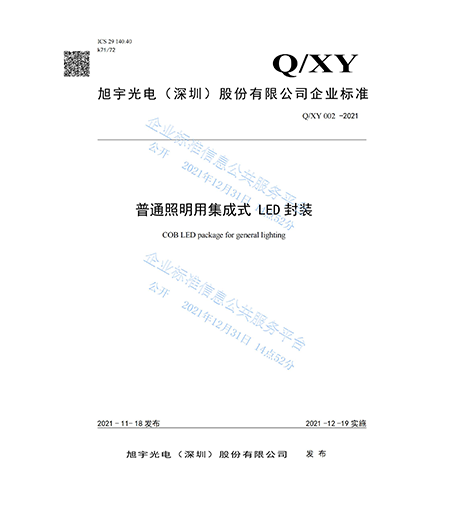 Q/XY 002-2021-普通照明用COB-LED封装
